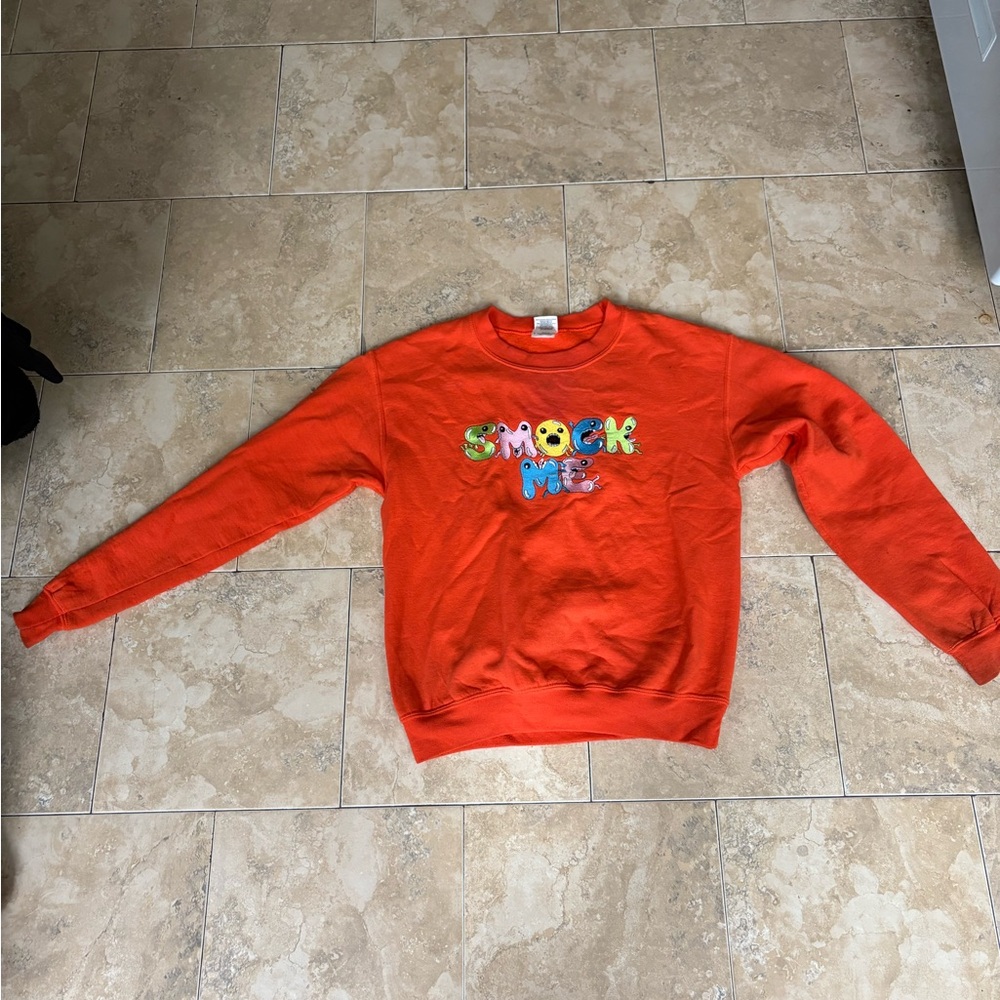 Orange Graphic Smock Me Sweater